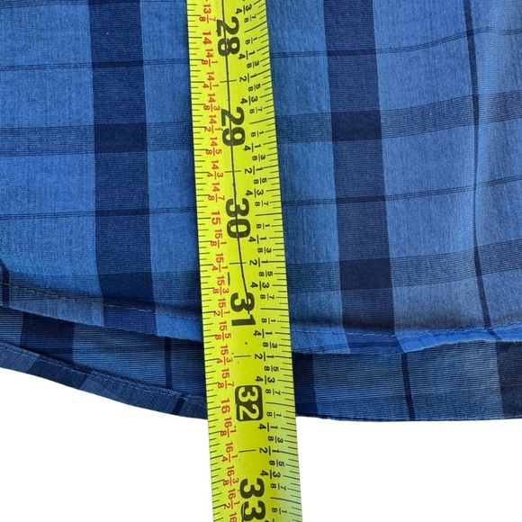 Travis Mathew Men’s XXL/2XL Blue Plaid Short Sleeve Button Up Lightweight Shirt - Picture 9 of 11